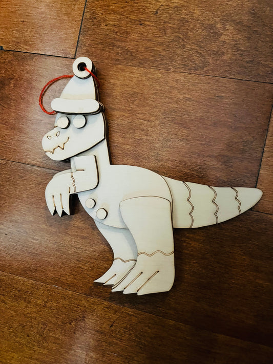Gingerbread Dinosaur Wooden Ornament