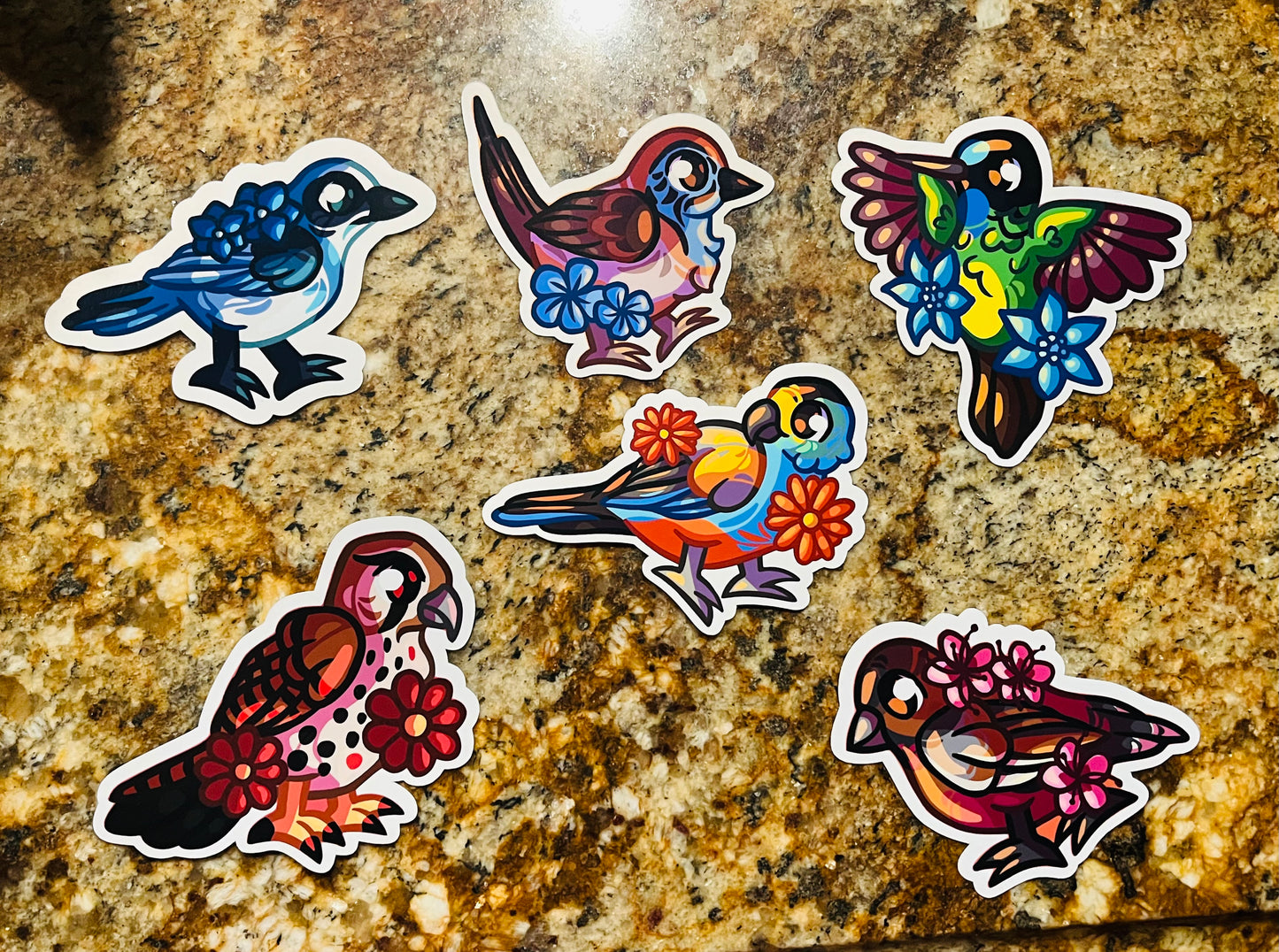 Flower Bird Sticker Set